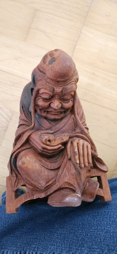 Asiatische holzfigur - holzfigur, –