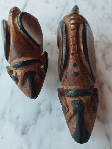 Vintage holzfiguren 2er set - holzfiguren,