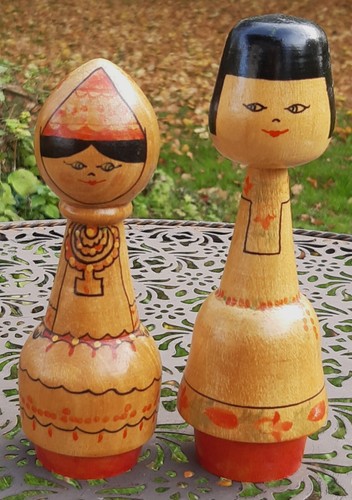 Holz puppe figur paar - puppe,