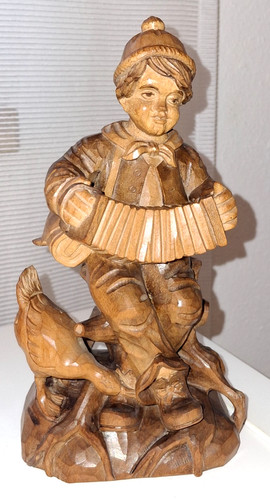 Holzfigur geschnitzt junge - holzfigur,