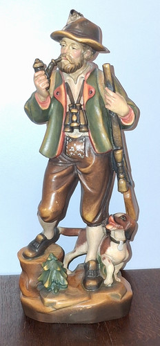 Holzfigur geschnitzt jäger - geschnitzt,, +