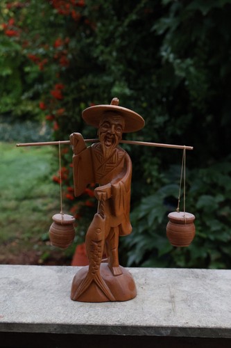 Asiatische fischerfigur holz - asiatische,