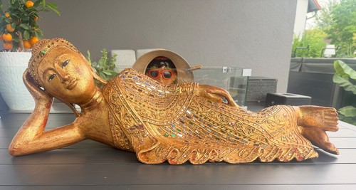 Liegender buddha goldene - liegender,