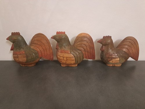 Vintage holz hahn figuren - vintage,