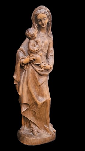 Holzfigur madonna mit kind - holzfigur,