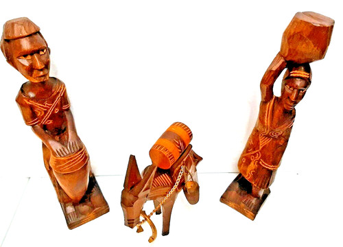Holzfiguren esel trommler und - esel-trommler,