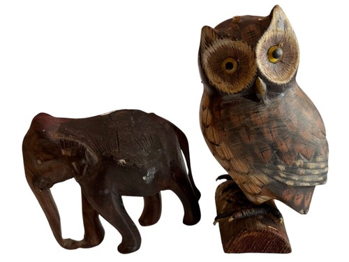 2er set holzfiguren - set, elefant