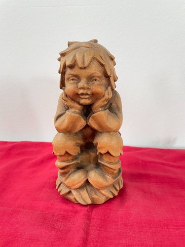 Holzfigur denker junge - holzfigur,, "denker"