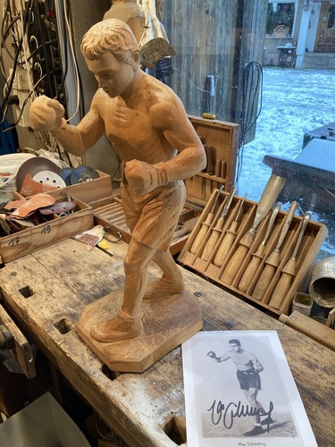 Max schmeling holzfigur - holzfigur, unikat