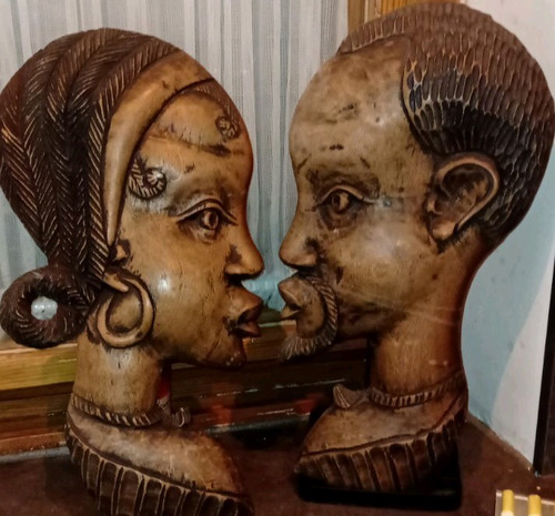 Afrikanische holzfiguren paar - holzfiguren,