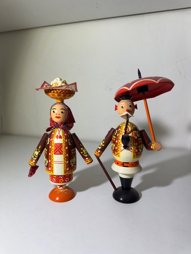 Vintage holzfiguren paar - vintage,